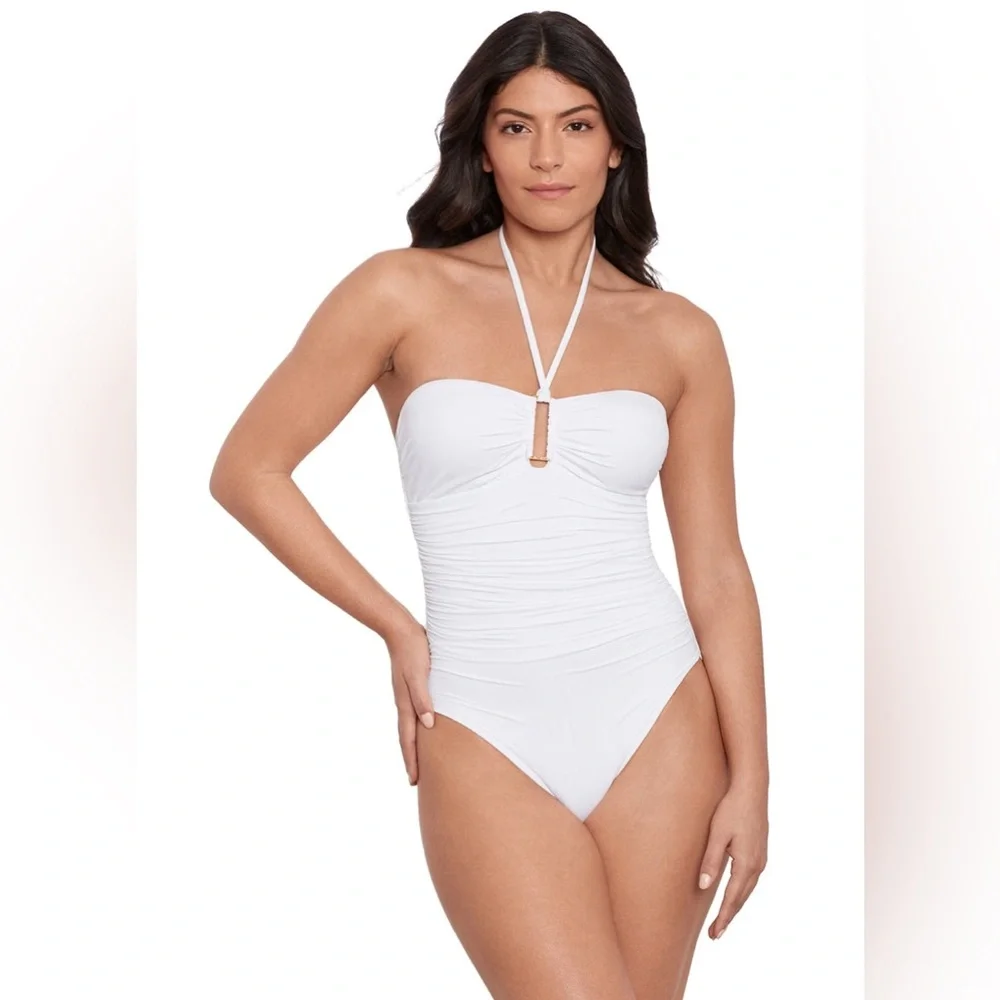 LAUREN RALPH LAUREN Ruched Bandeau One-Piece Swimsuit